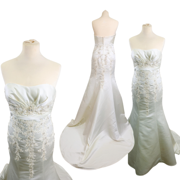 Ivory Strapless Satin Mermaid Wedding Dress