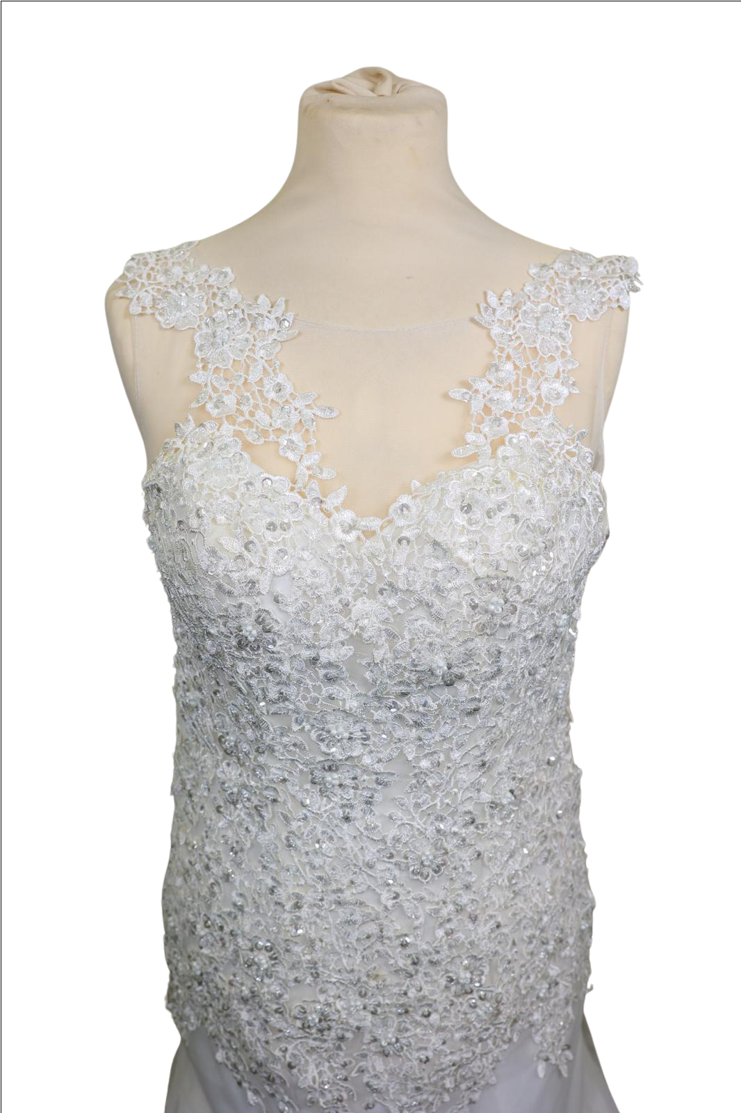 White Lace Backless Wedding Dress - Image 5