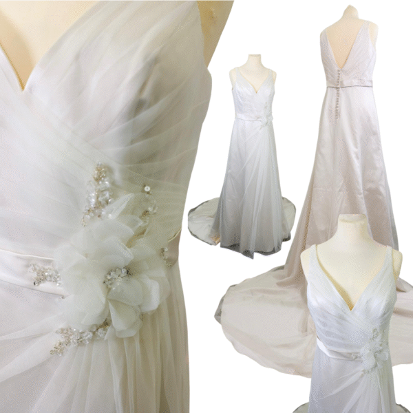 Elegant White Chiffon Wedding Dress
