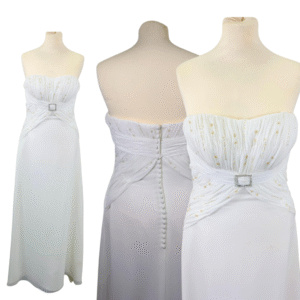 Strapless White Wedding Dress