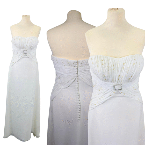 Strapless White Wedding Dress