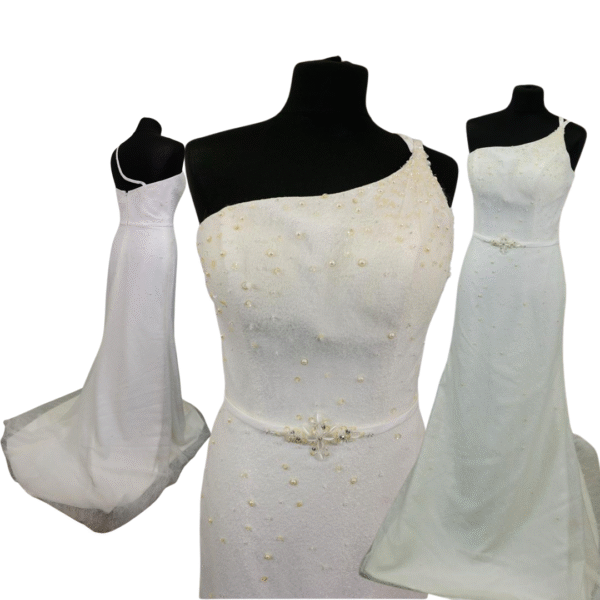 Ivory One-Shoulder Wedding Dress