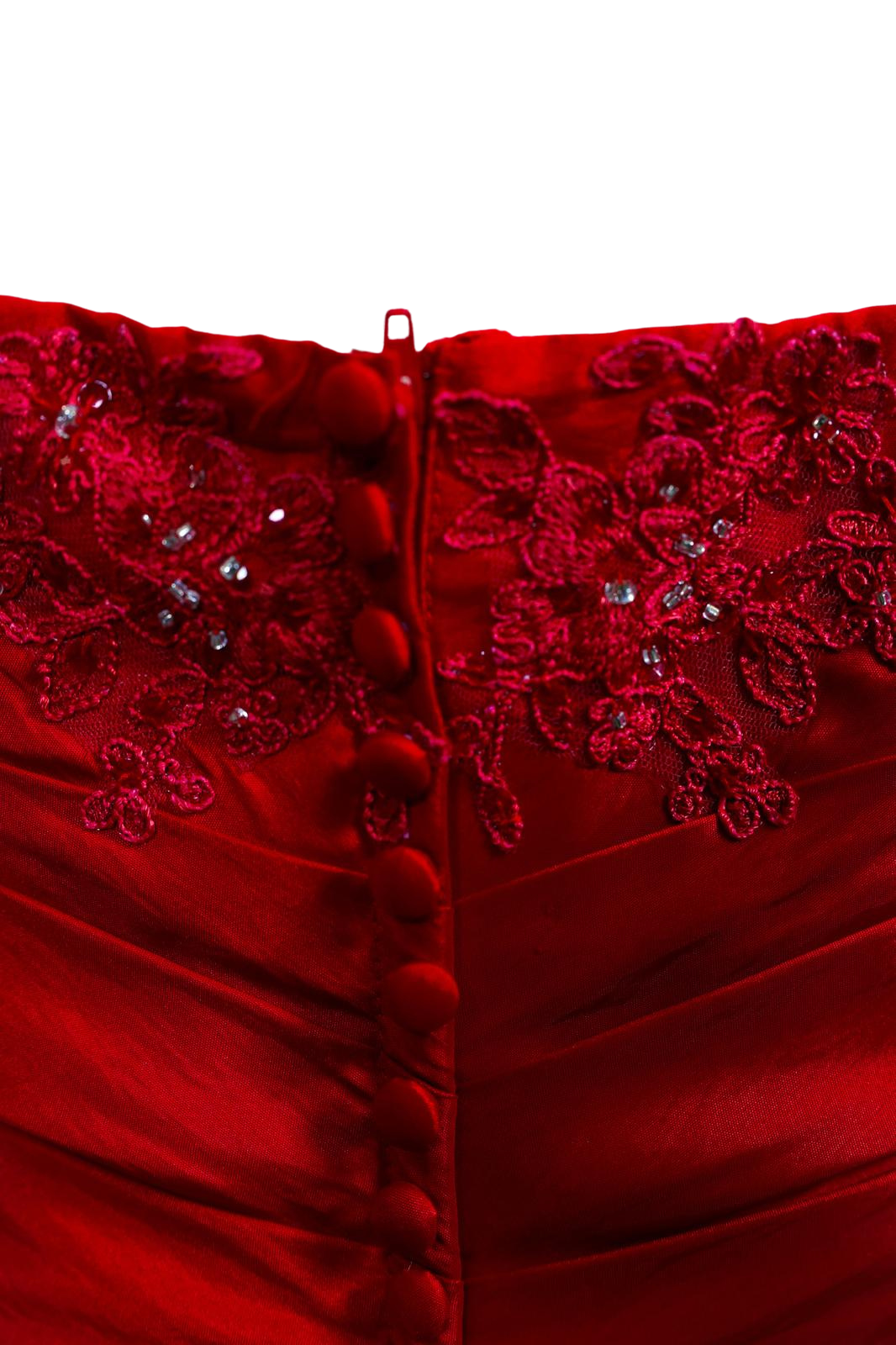 Elegant Red Satin Ball Gown - Image 2