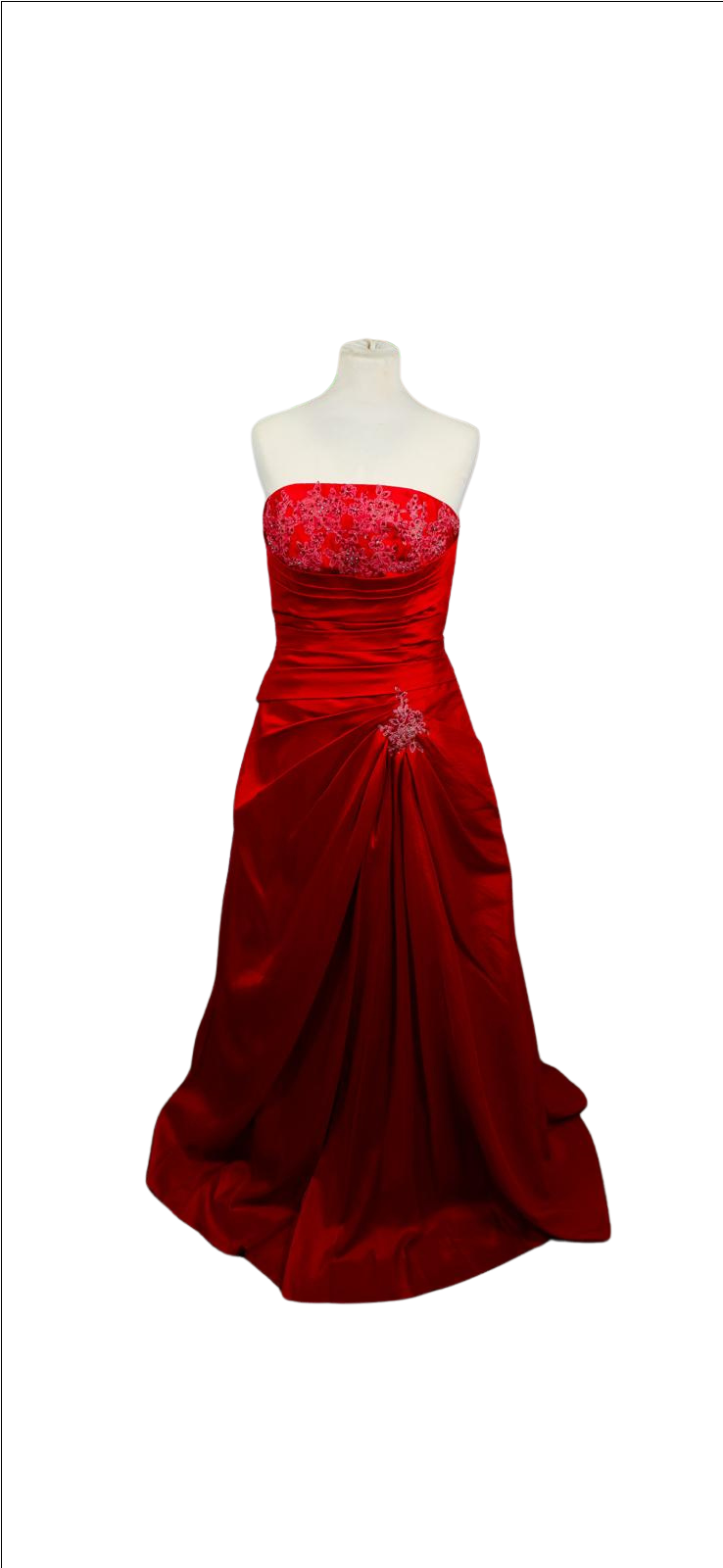 Elegant Red Satin Ball Gown - Image 3