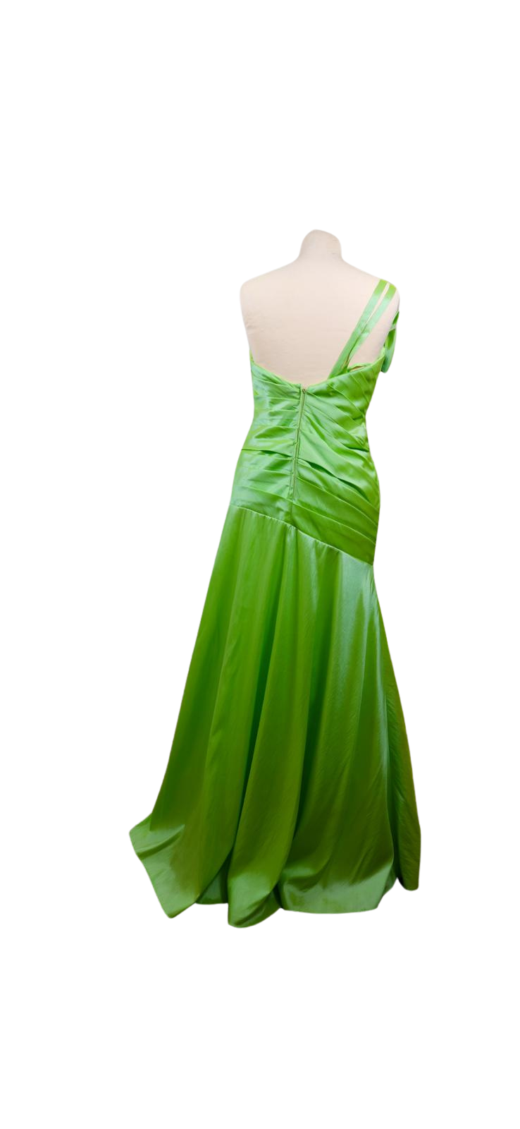 Elegant Green Maxi Prom Dress with Rhinestone Details - Image 3