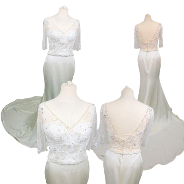 Ivory Beaded Two-Piece Lace Wedding Gown