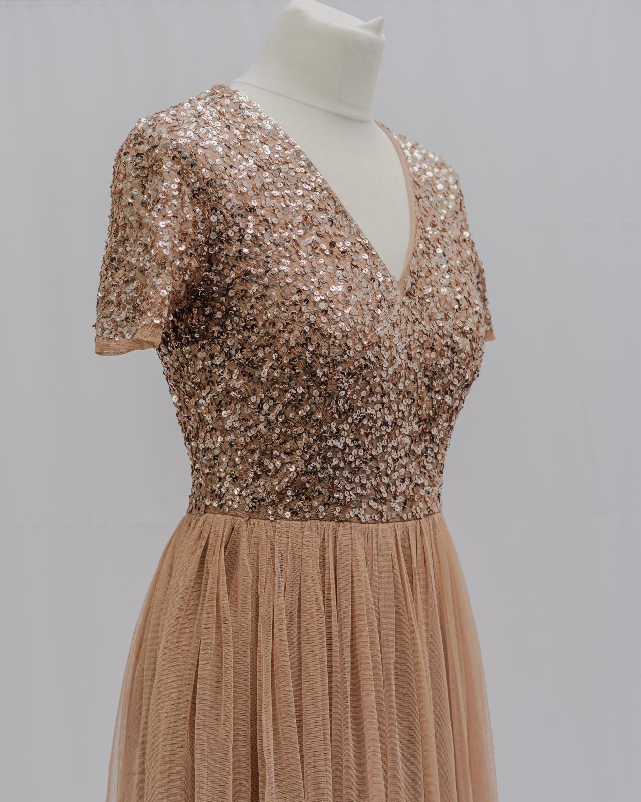 Elegant Nude Tulle Party Dress