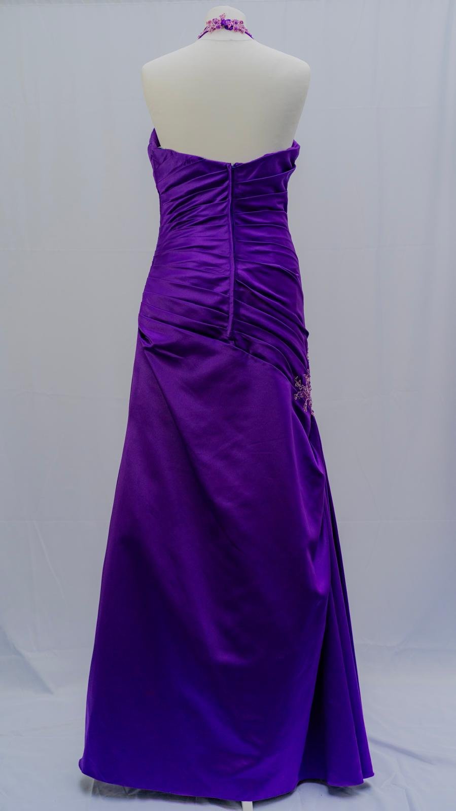 Luxe Purple Halter Party Gown - Image 6