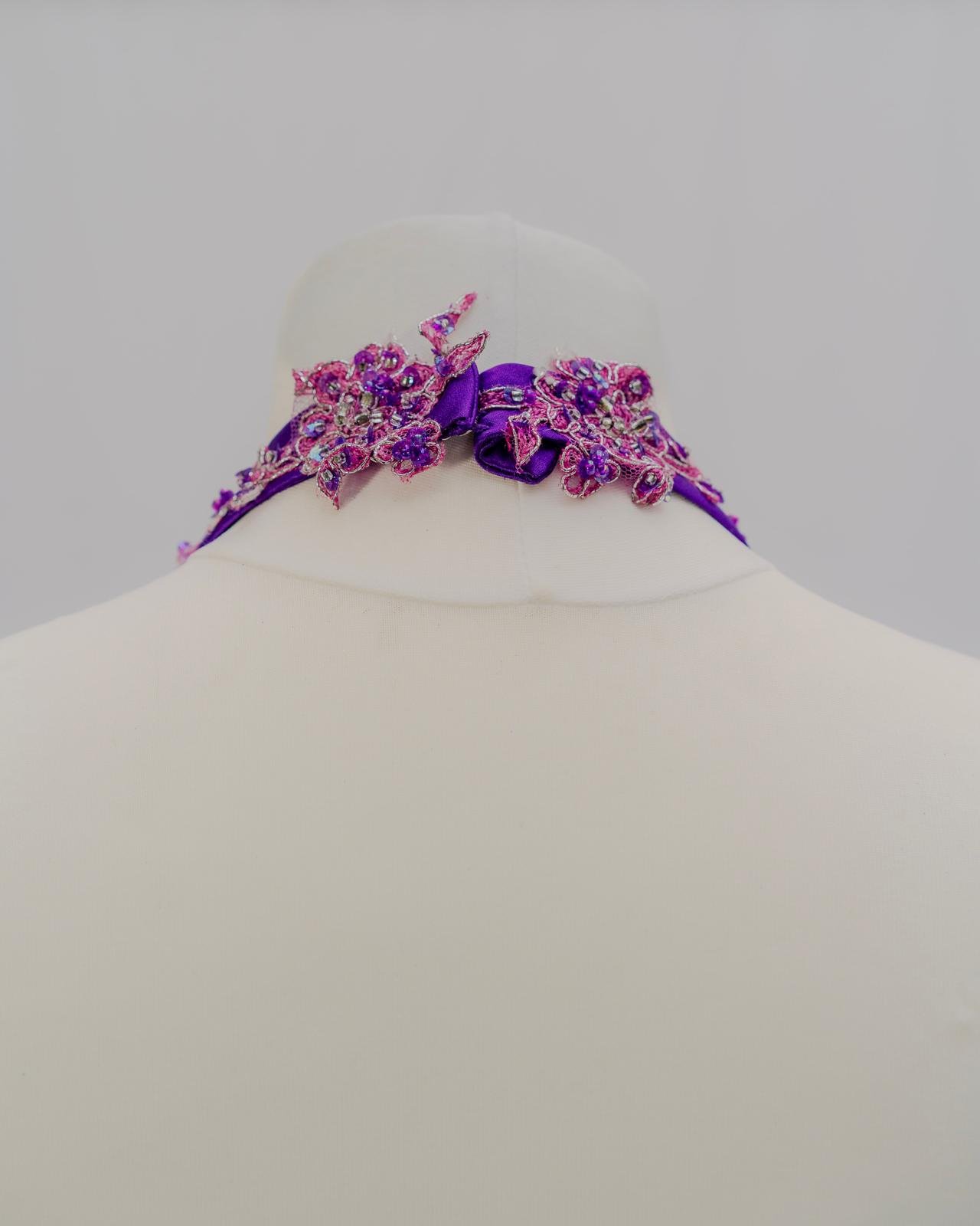 Luxe Purple Halter Party Gown - Image 4