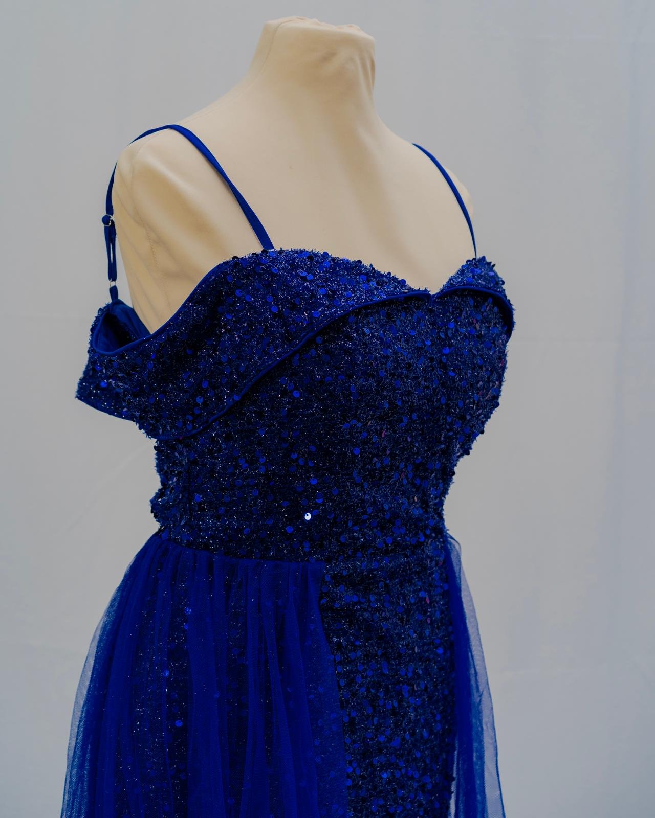 Royal Blue Shimmer Evening Gown