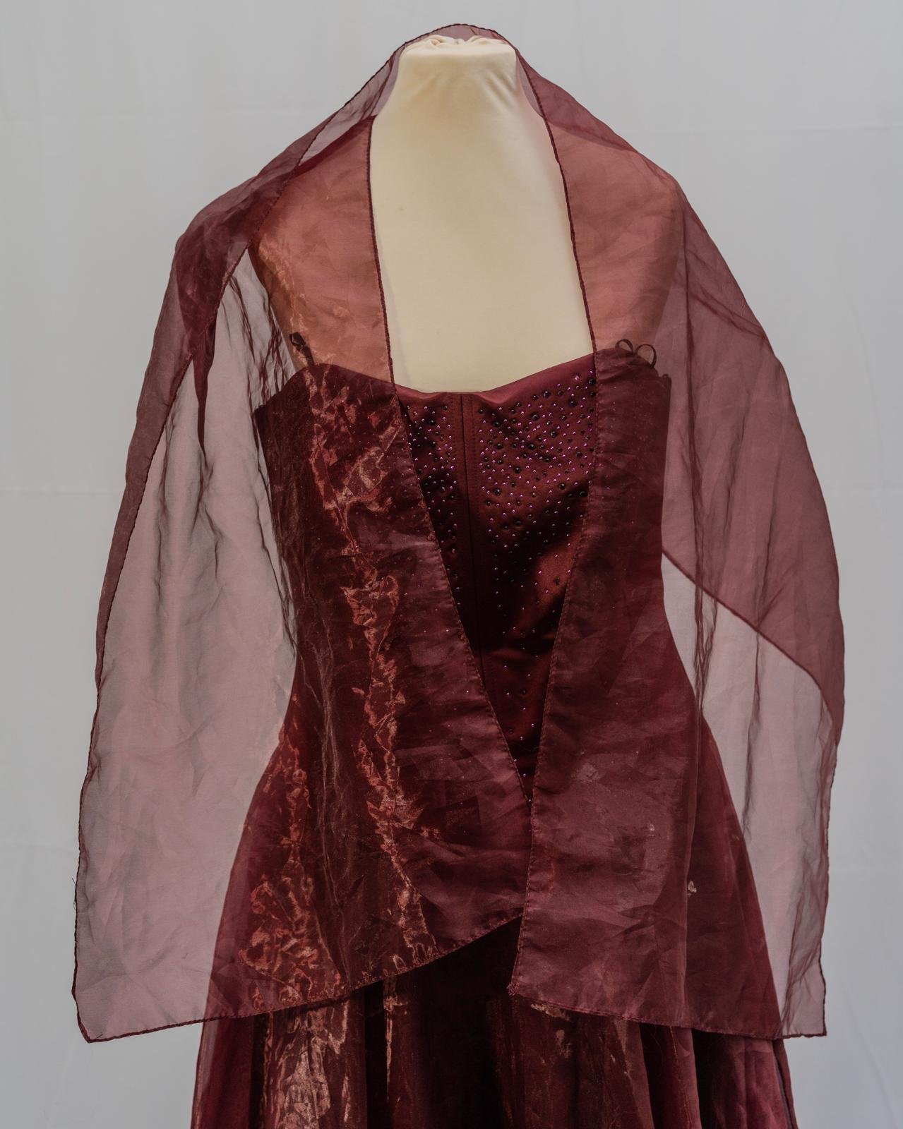 Burgundy Elegance Ball Gown