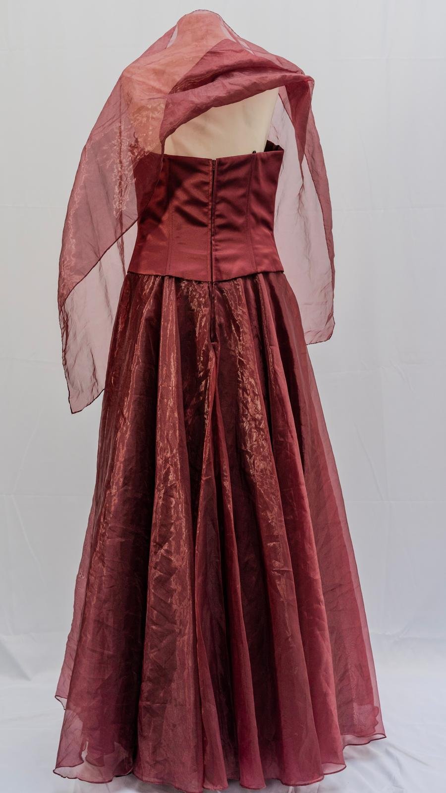 Burgundy Elegance Ball Gown - Image 2