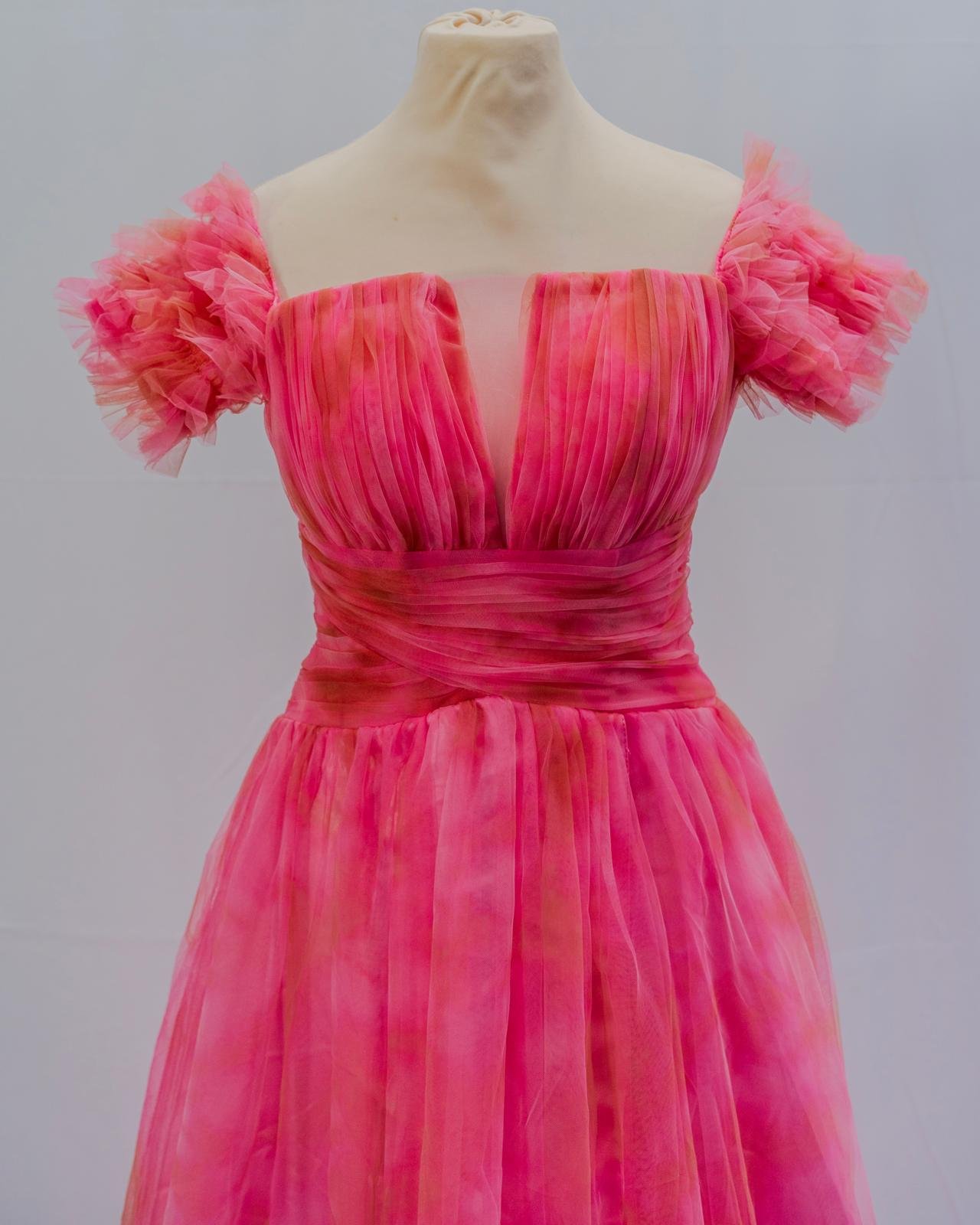 Pink Petal Tulle Party Gown