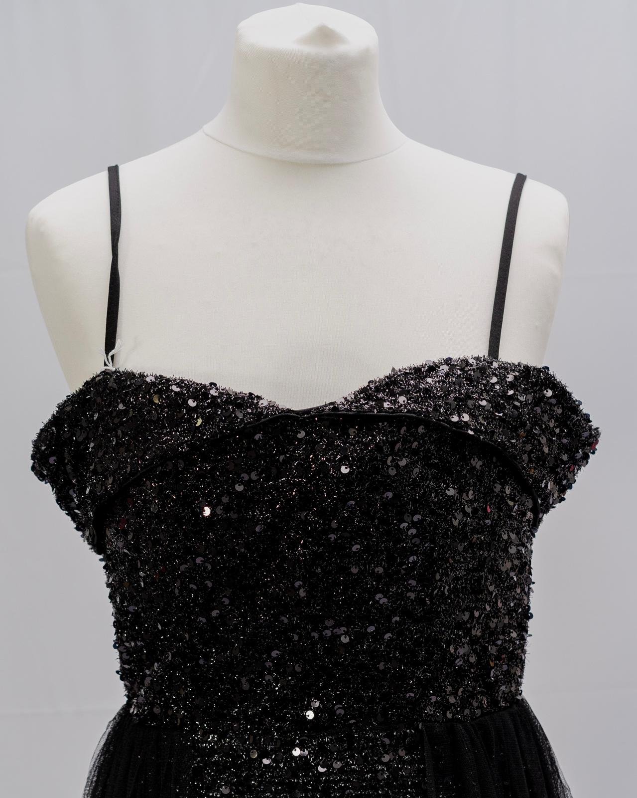 Black Sequin Glamour Evening Dress