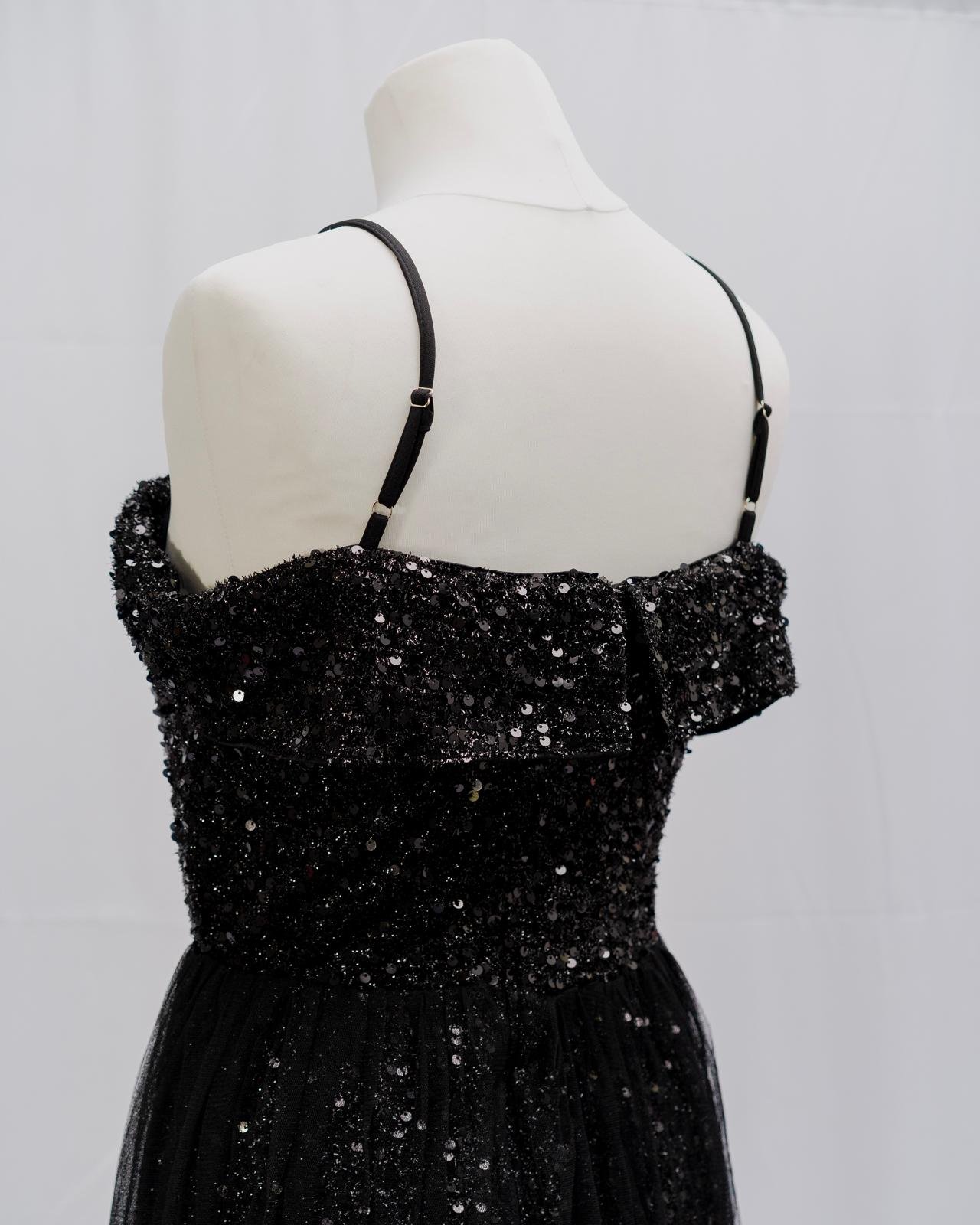 Black Sequin Glamour Evening Dress - Image 7